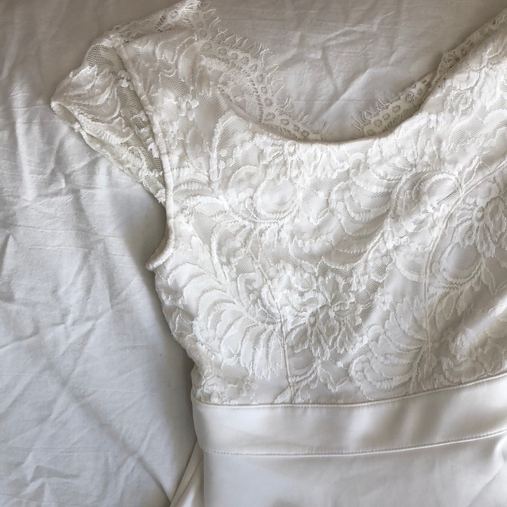 White mini lace dress